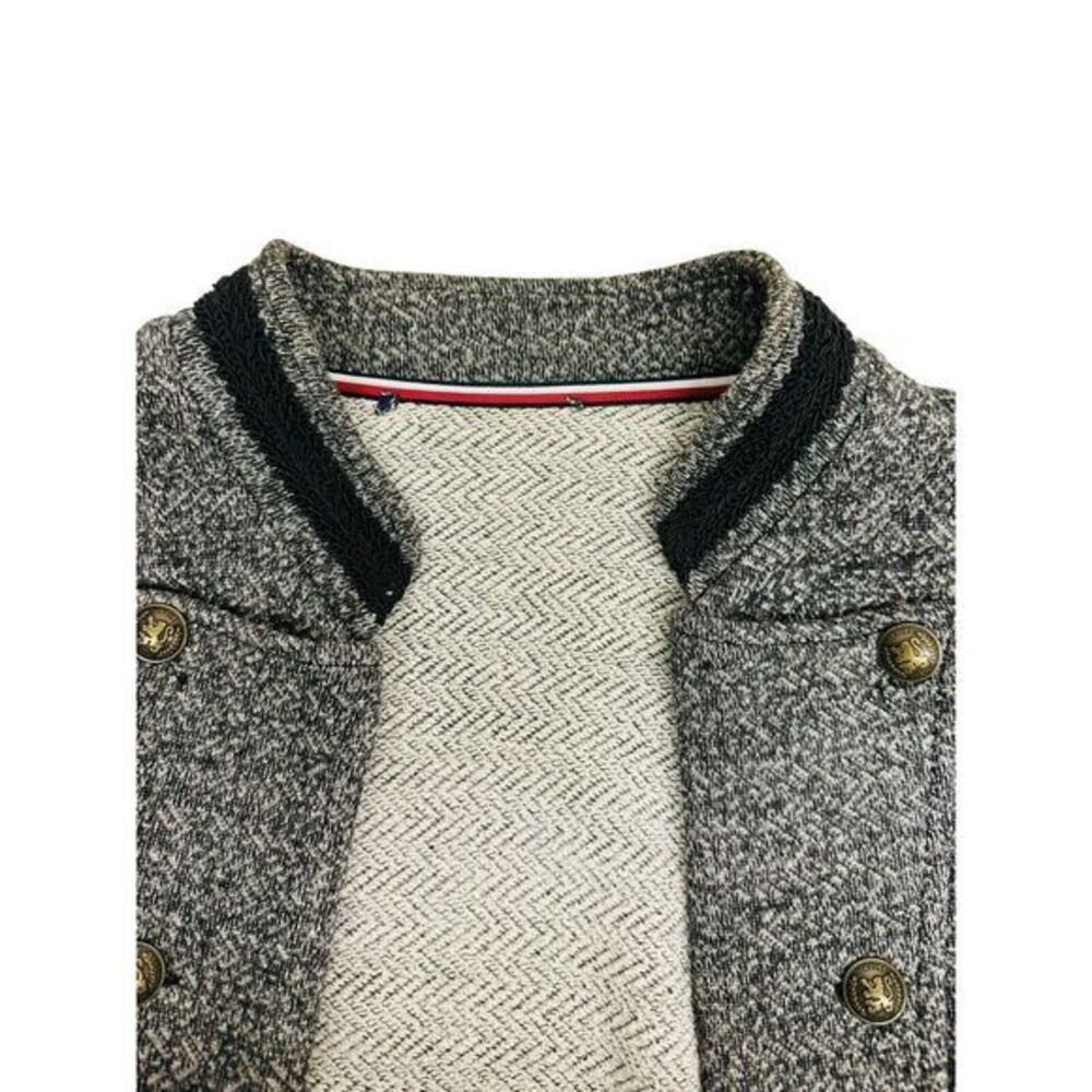 Tommy Hilfiger Ladies Military Jacket Black Gray Multi. Size Large Pre-owned - Picture 4 of 8